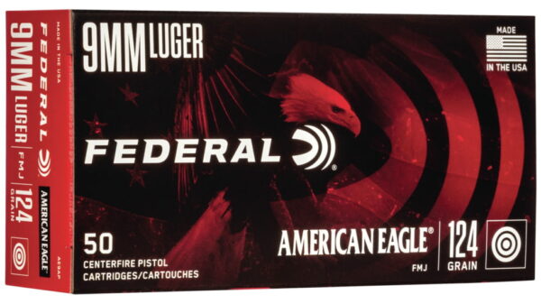 federal premium centerfire handgun ammunition 9mm luger 124 grain full metal jacket
