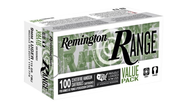 remington range 9mm luger 115 grain full metal jacket