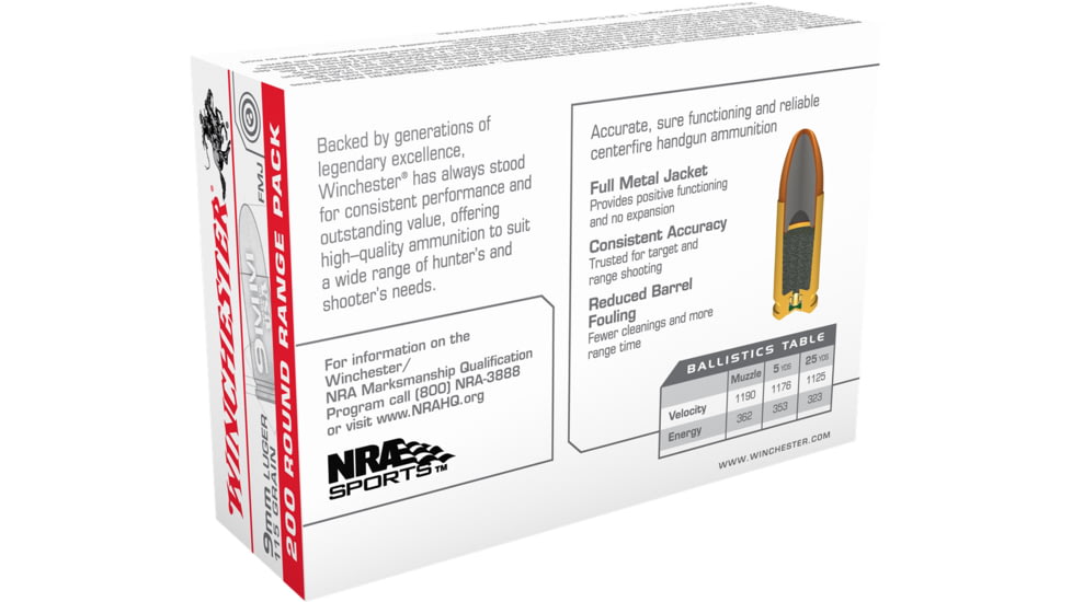 winchester usa handgun 9mm luger 115 grain full metal jacket winchester usa handgun 9mm luger 115 grain full metal jacket